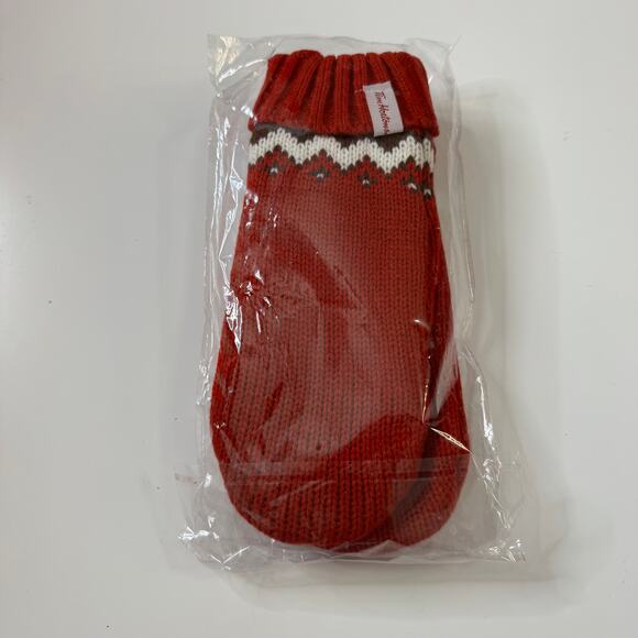 NWT TIM HORTON'S Coffee Shop Red Knit Winter Gloves Mittens - Picture 1 of 3